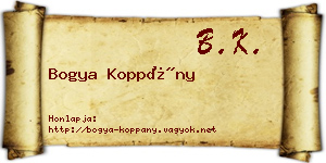 Bogya Koppány névjegykártya